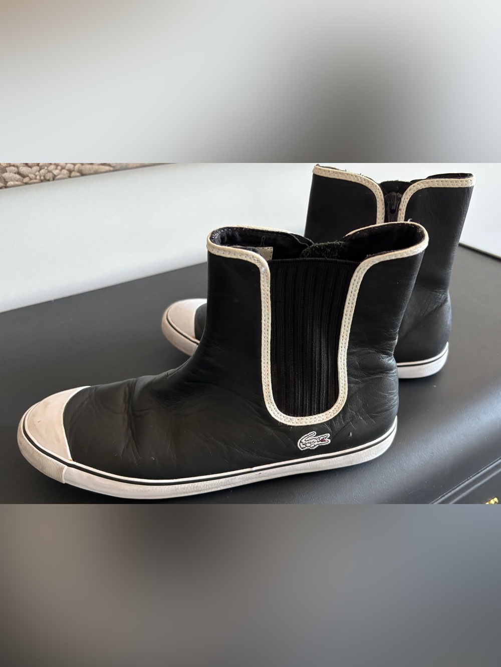 Lacoste Black Ankle Boots TILDA PM Model from Early to Mid 2010's - Size 8.5